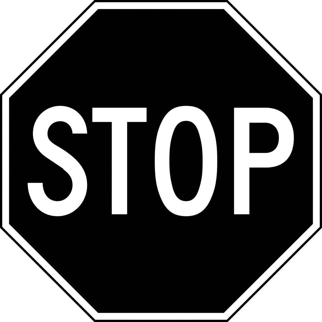 Printable Black And White Stop Sign