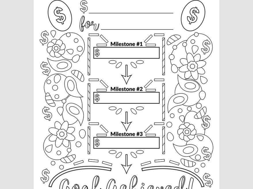Savings Goal Planner Printable Coloring Page A Cultivated Nest
