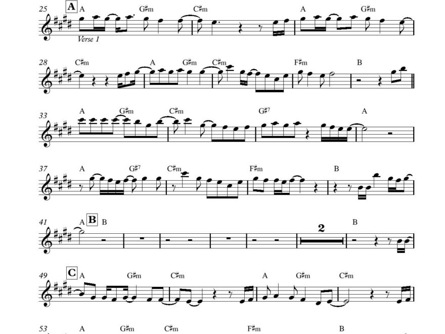 Sax Solo Sheet Music In Printable PDF