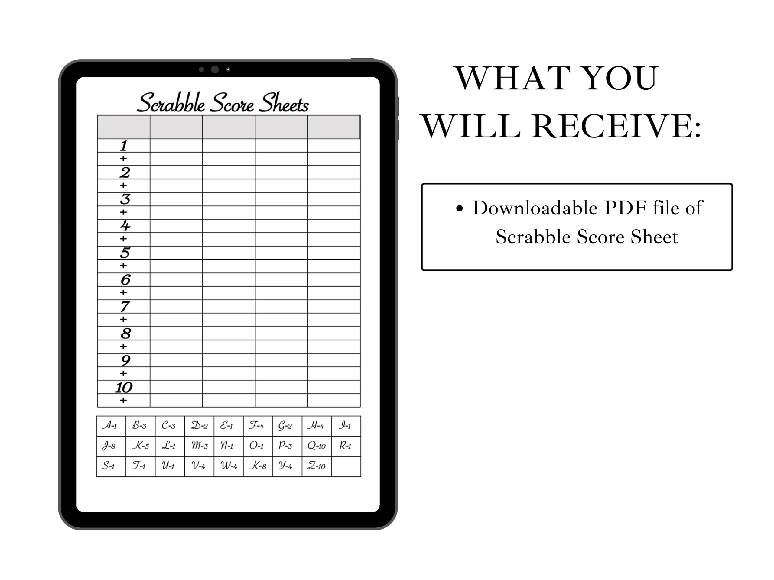 Free Printable Scrabble Score Sheet