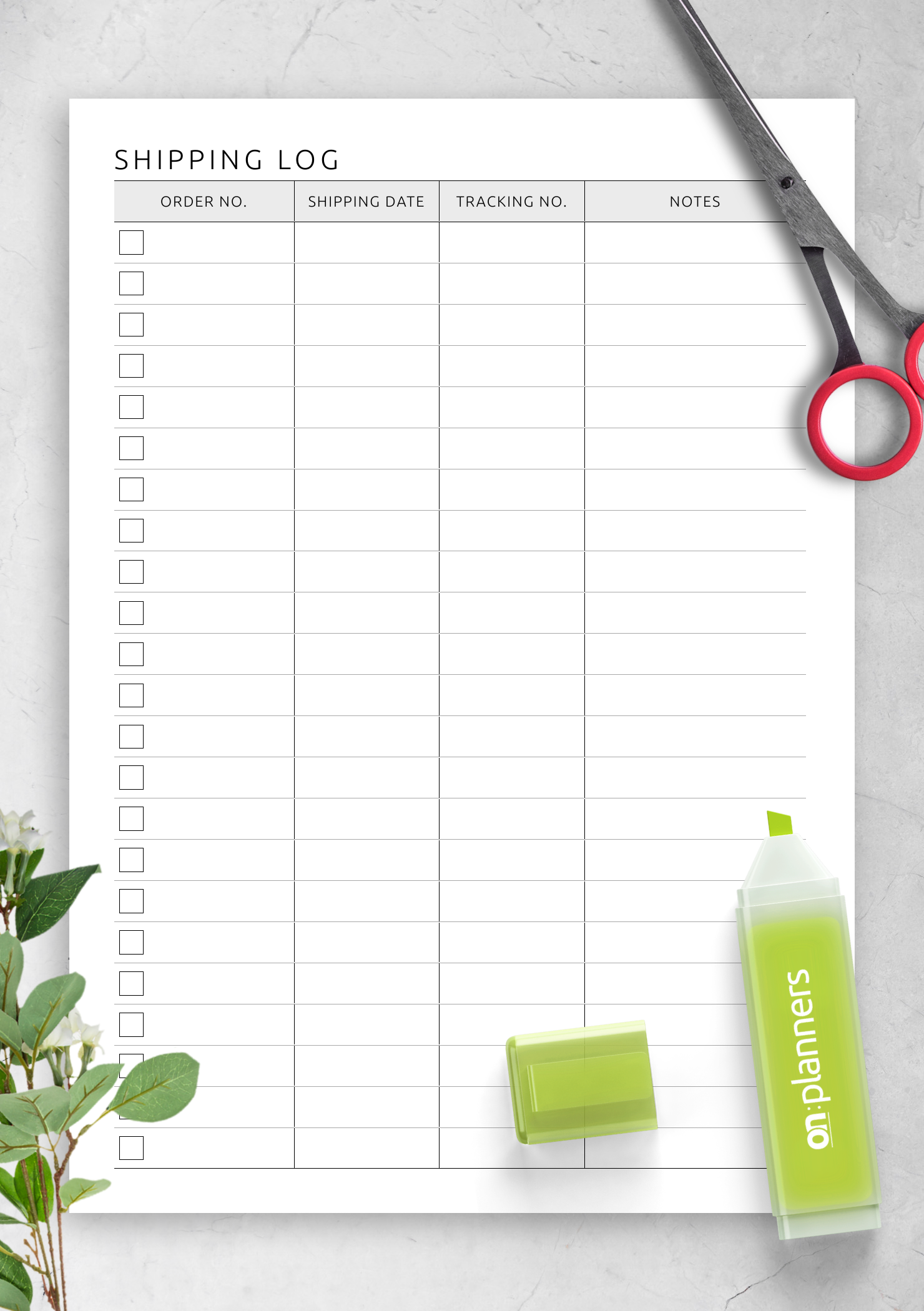 Shipping Log Template PDF For Easy Package Tracking