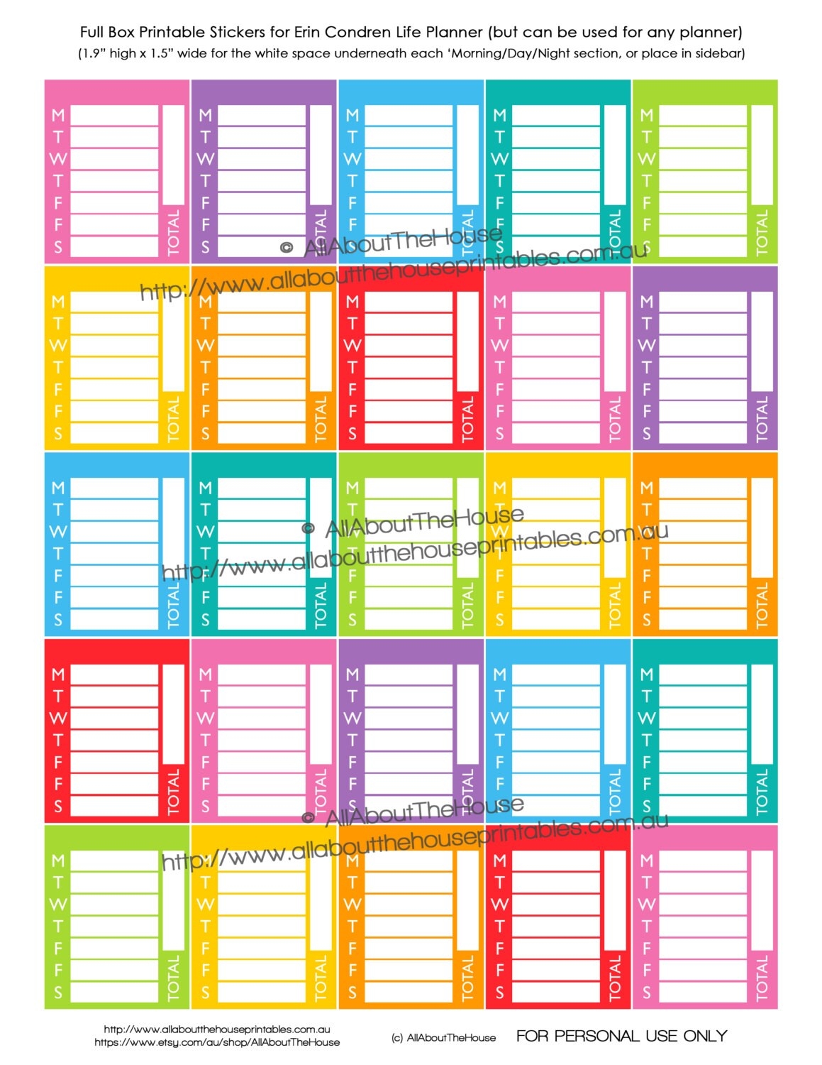 Sidebar Stickers Weekly Daily Tracking Blank You Choose Planner Stickers Printable Calendar Business Direct Sales Plum Paper Happy Planner Etsy