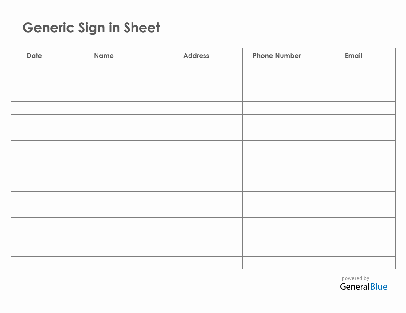 Editable Printable Sign In Sheet