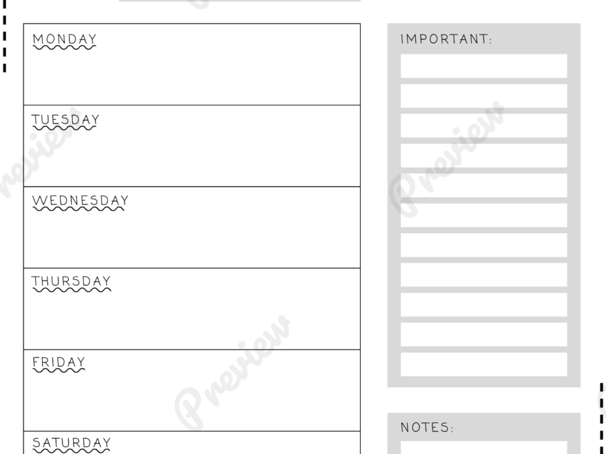 Simple Elegant Weekly Planner Printable Weekly Teachers Student Planner Made By Teachers