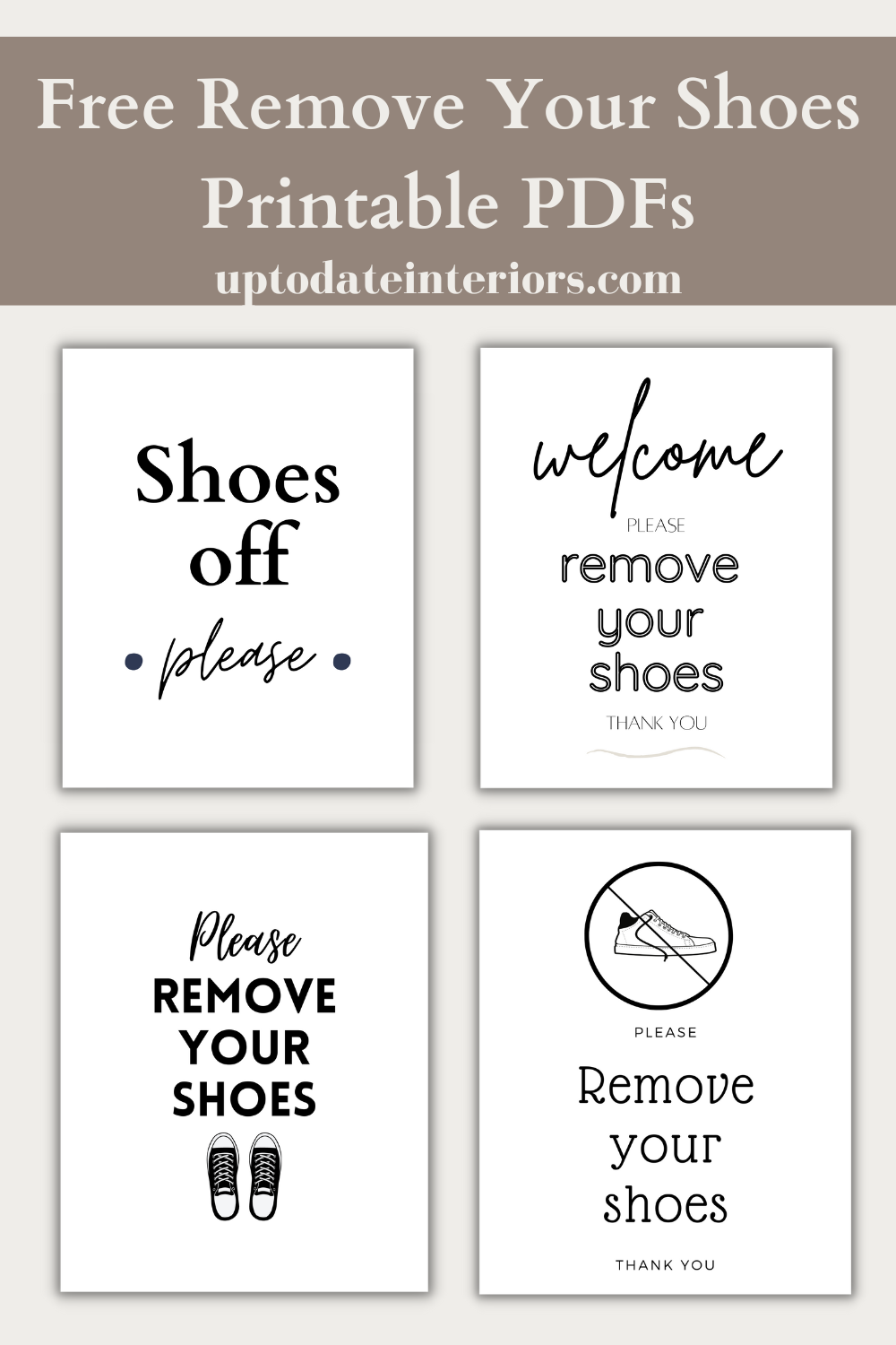 Printable Sign Remove Your Shoes