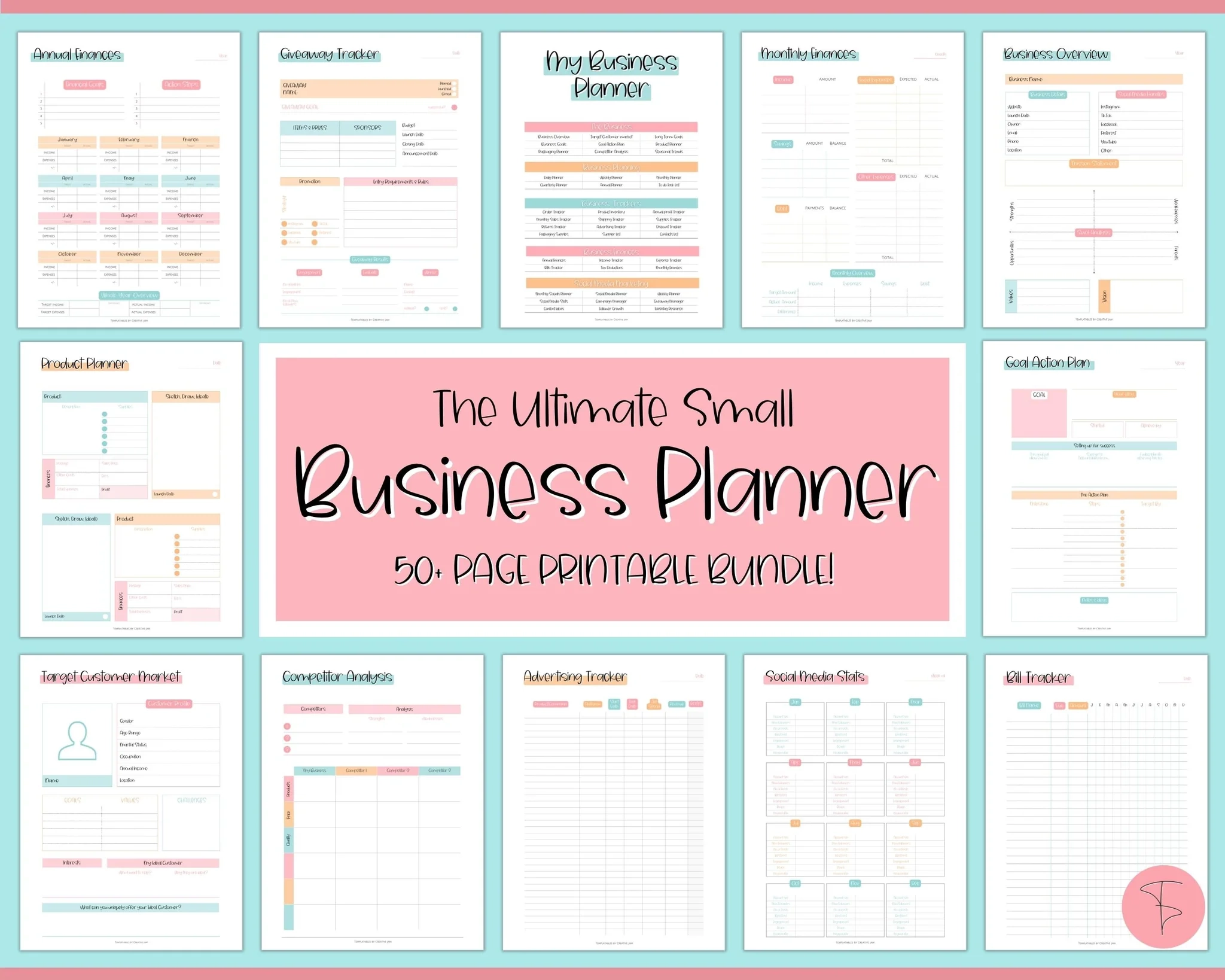 Small Business Planner Bundle Printables Trackers Templates