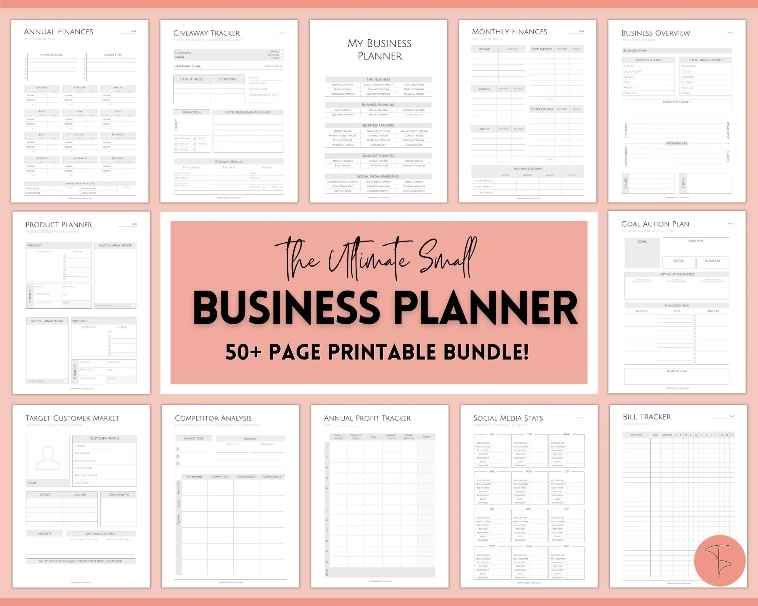Small Business Finance Printable Planner