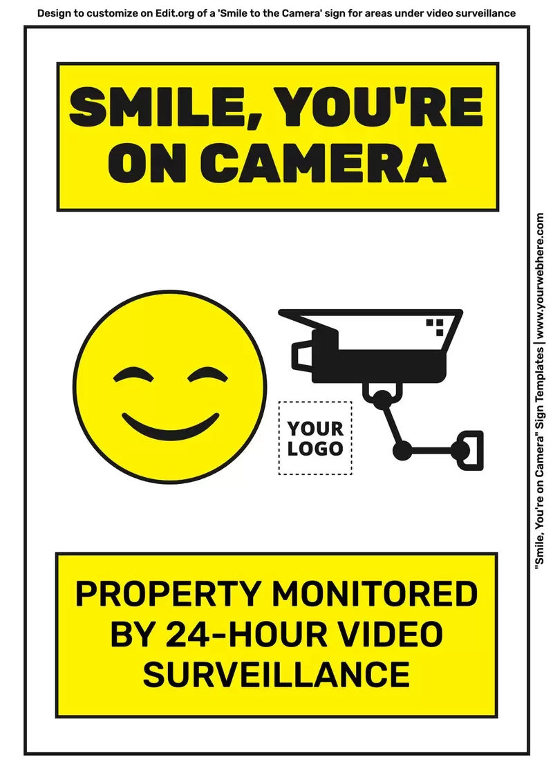 Smile You Are On Camera Sign Templates