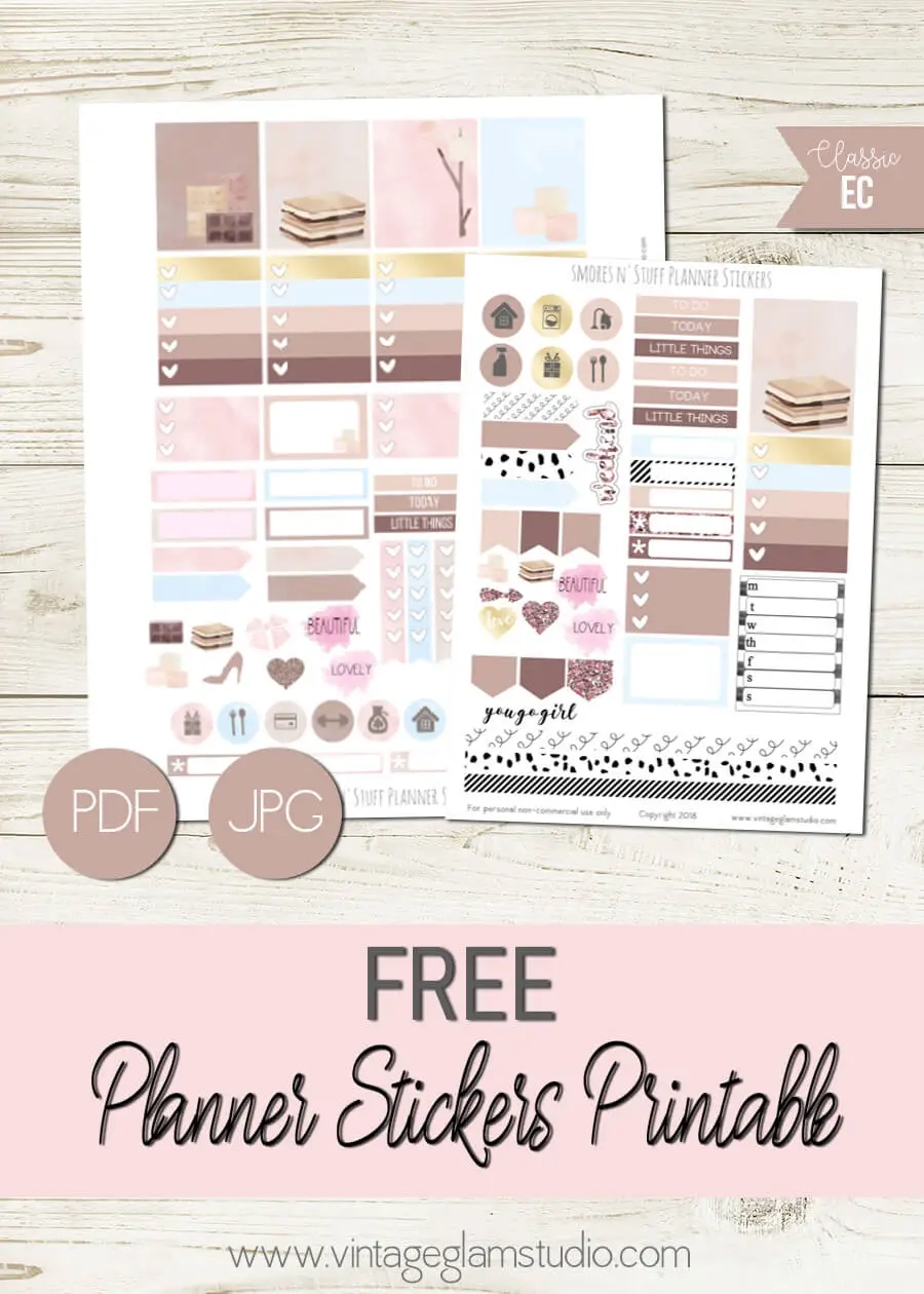 Smores N Stuff Planner Stickers Printable Smores N Stuff Planner Stickers Printable
