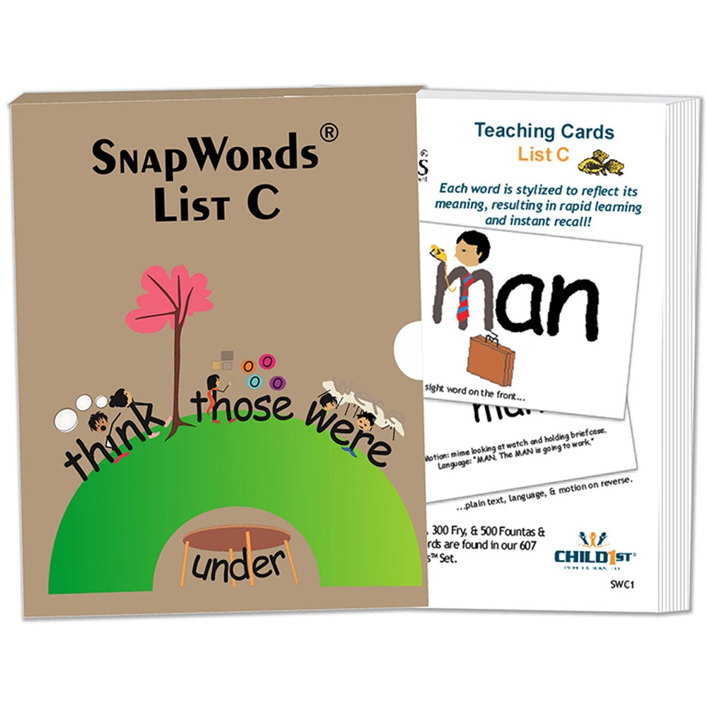 Snapwords Teaching Cards List C HB SWC1 Harebrain Inc Reading language Arts Sight Words