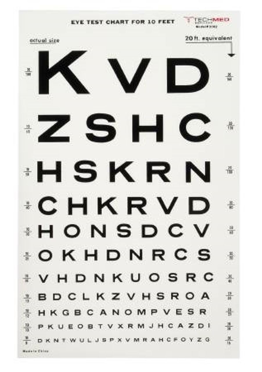 Snellen Eye Chart 10 Feet No Sales Tax Cascade HealthCare