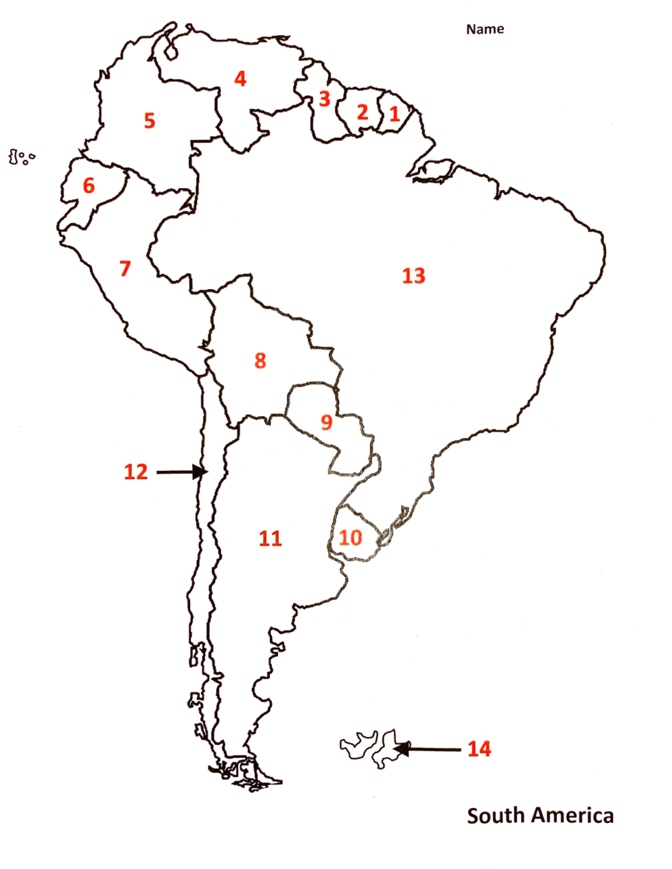 Printable Map Quiz Of South Americsa