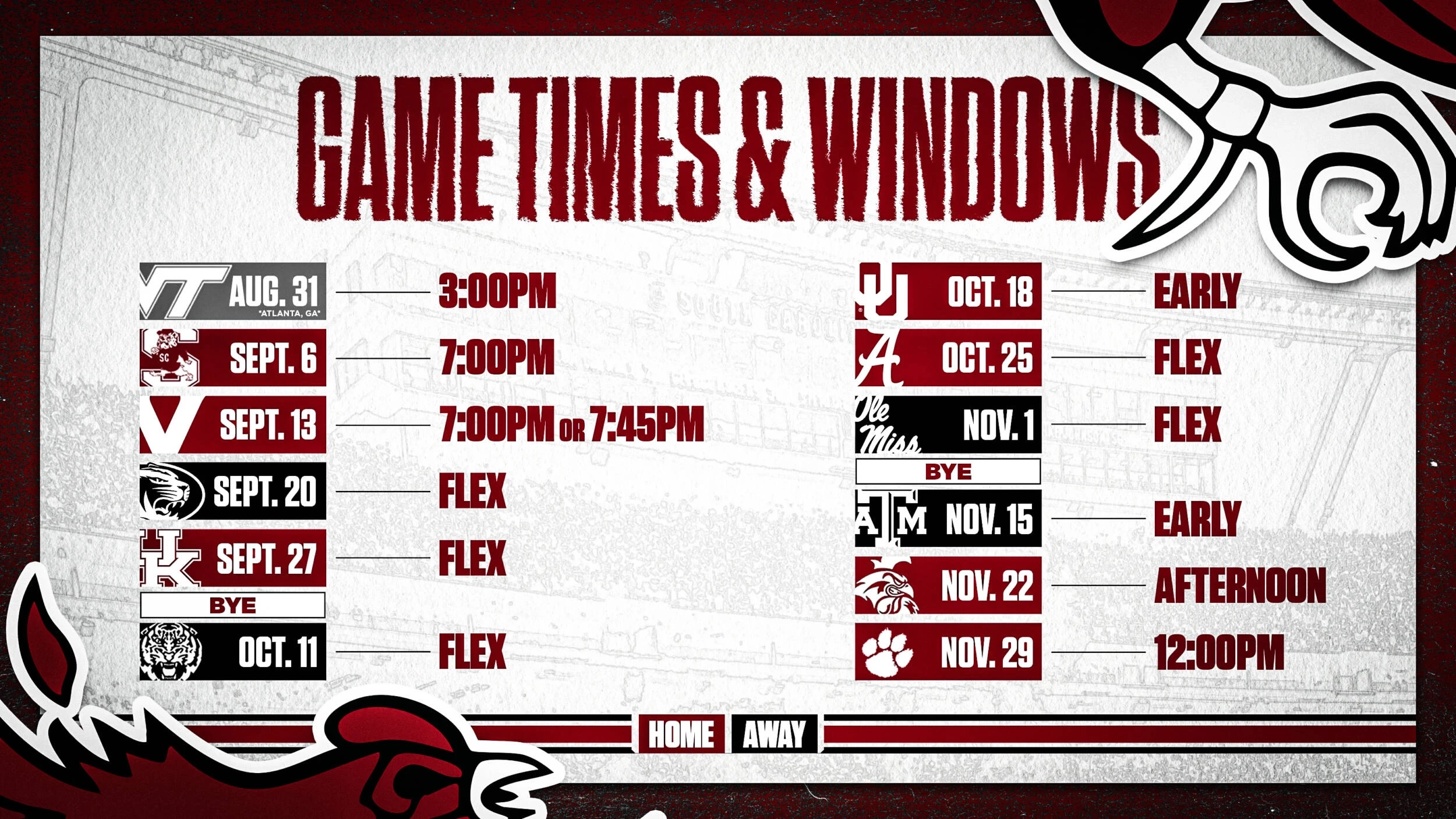 Printable Football Schedule 2026 South