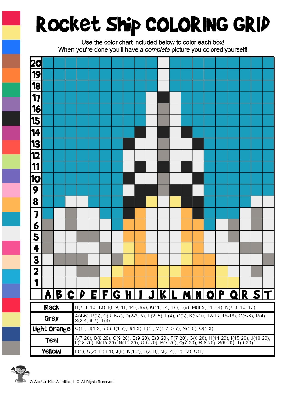 Space Grid Coloring Pages Woo Jr Kids Activities Children s Publishing