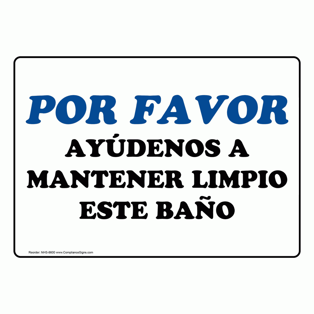 Printable Bathroom Sign Spanish