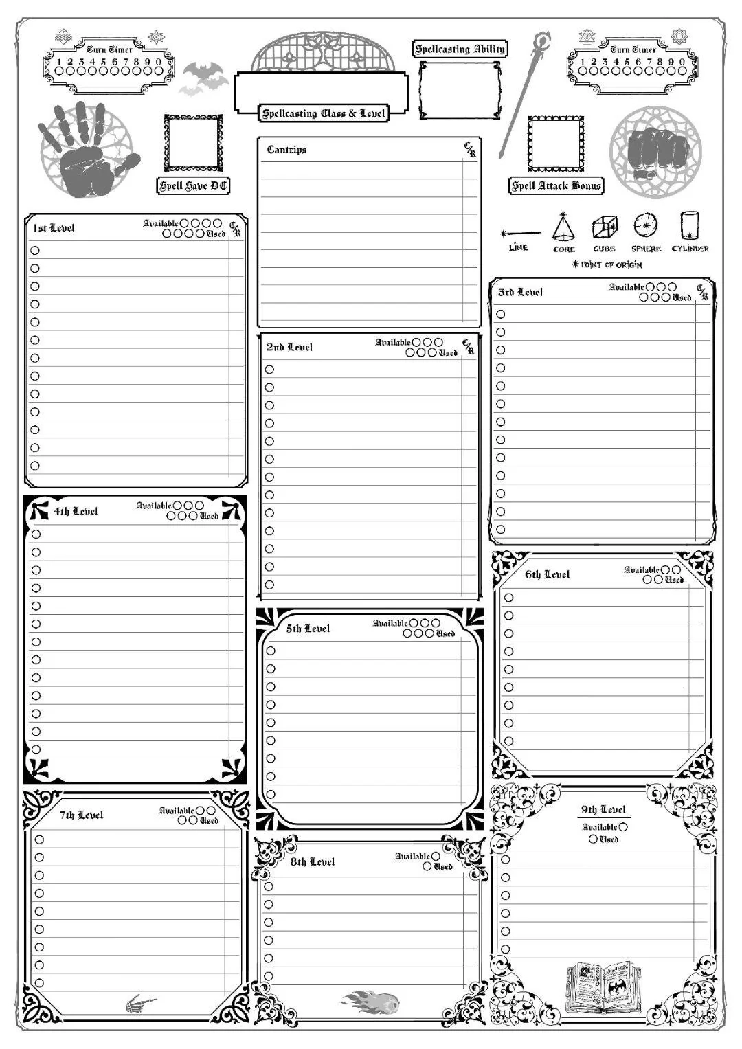 Dungeons And Dragons Printable Spell Sheet Dungeons And Dragons Printable Spell Sheet