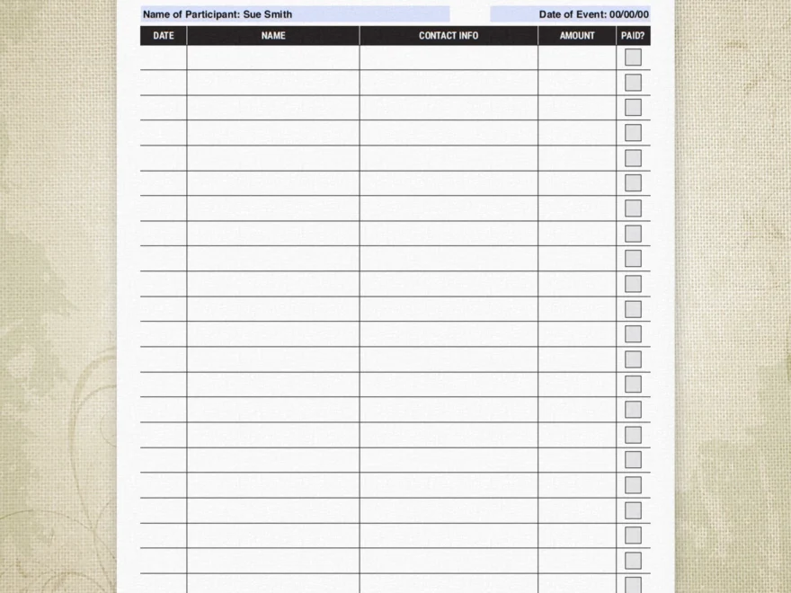 Sponsorship Sign Up Printable Form Editable