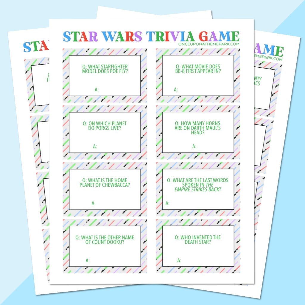 Star Wars Trivia Questions Free Printable Once Upon A Theme Park