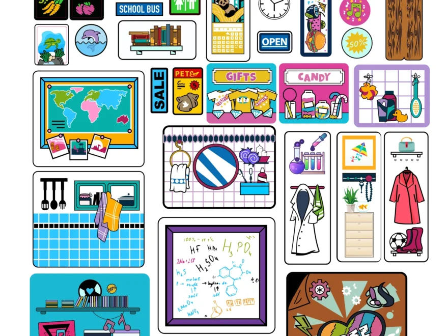 Sticker Sheet Friends Inspired Fits LEGO Blocks Bricktastics