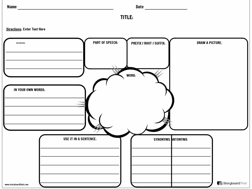 Storyboard That Free Vocabulary Worksheet Templates