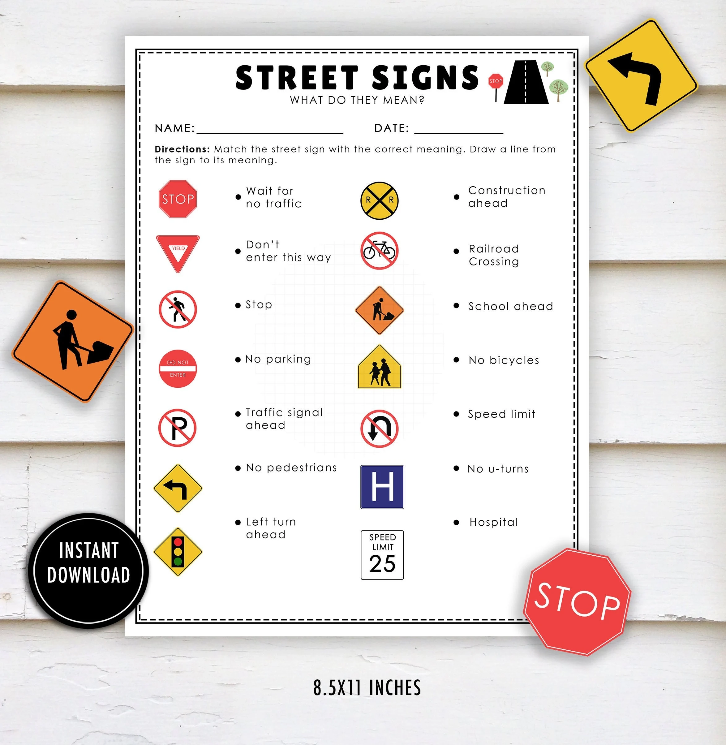Preschool Traffic Signs Printable Preschool Traffic Signs Printable