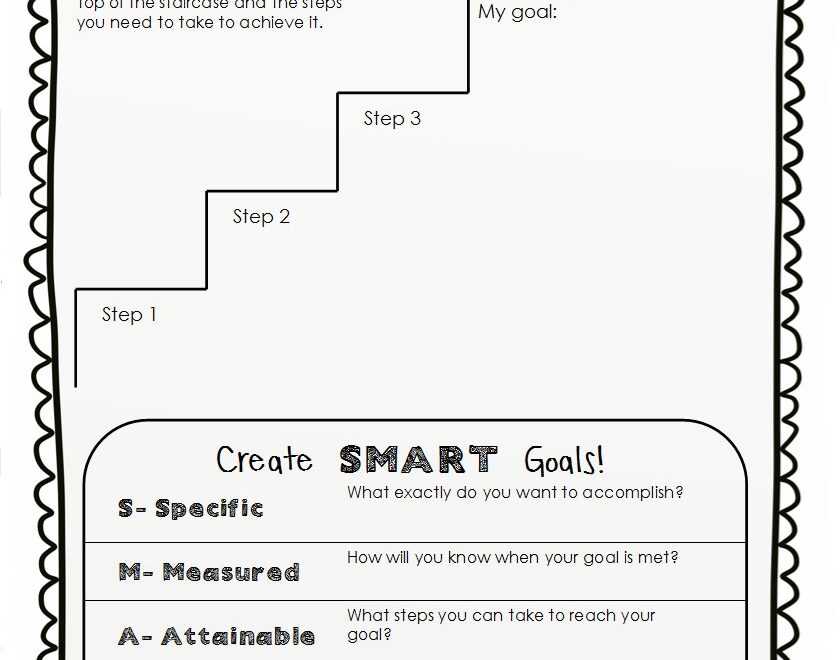 Student Academic Goal Setting Sheets Primary Theme Park