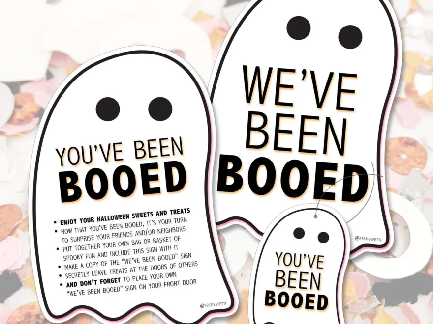 Super Cute You ve Been Booed Printable Signs For Halloween