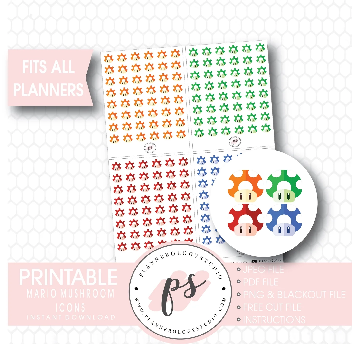 Free Printable Mushroom Planner Stickers