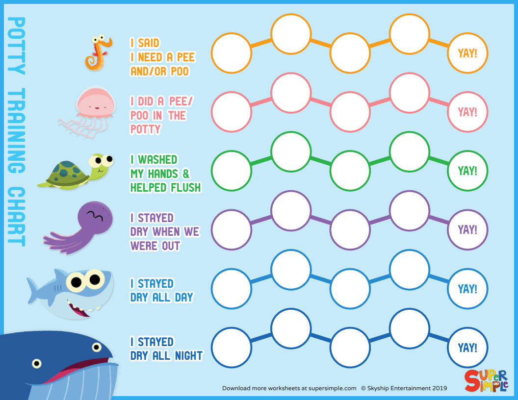 Sticker Chart Potty Printable Free Animals