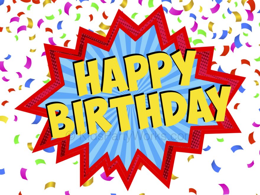 Superhero Happy Birthday Sign Superhero Printables Superhero Party Superhero Decorations Superhero Word Bubble Etsy Israel