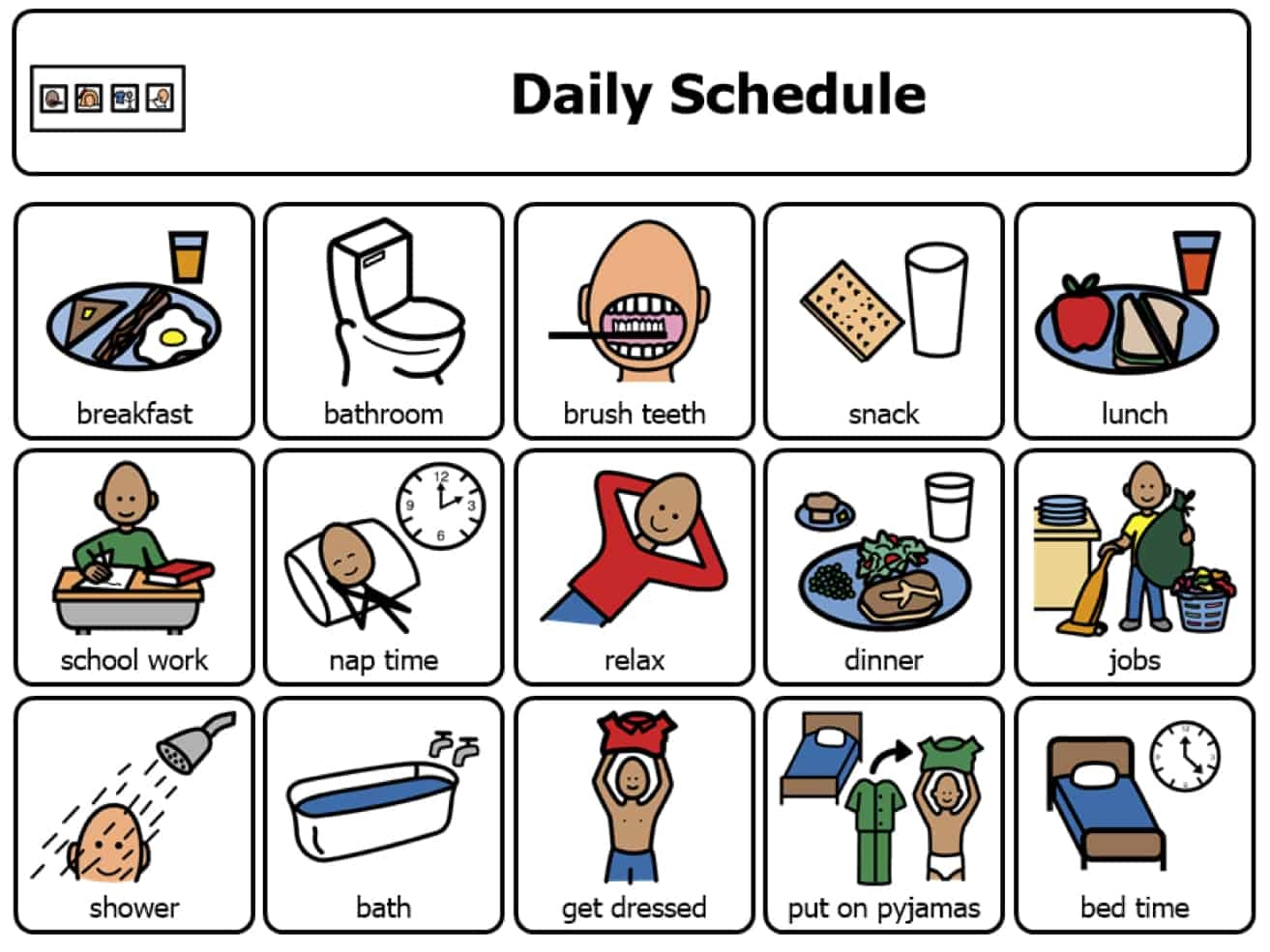 Free Printable Daily Visual Schedule Autism