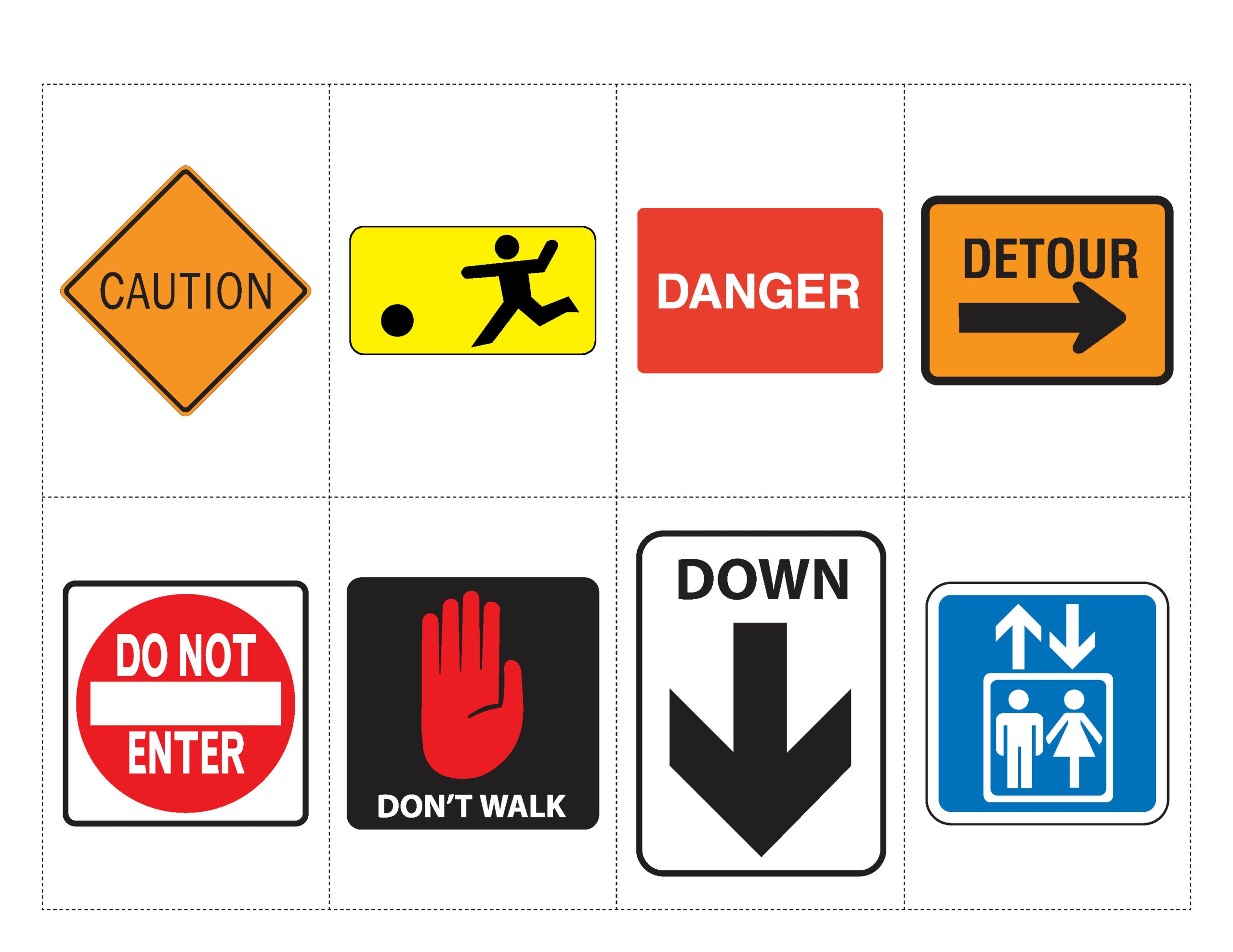 Free Printable Community Signs Flashcards