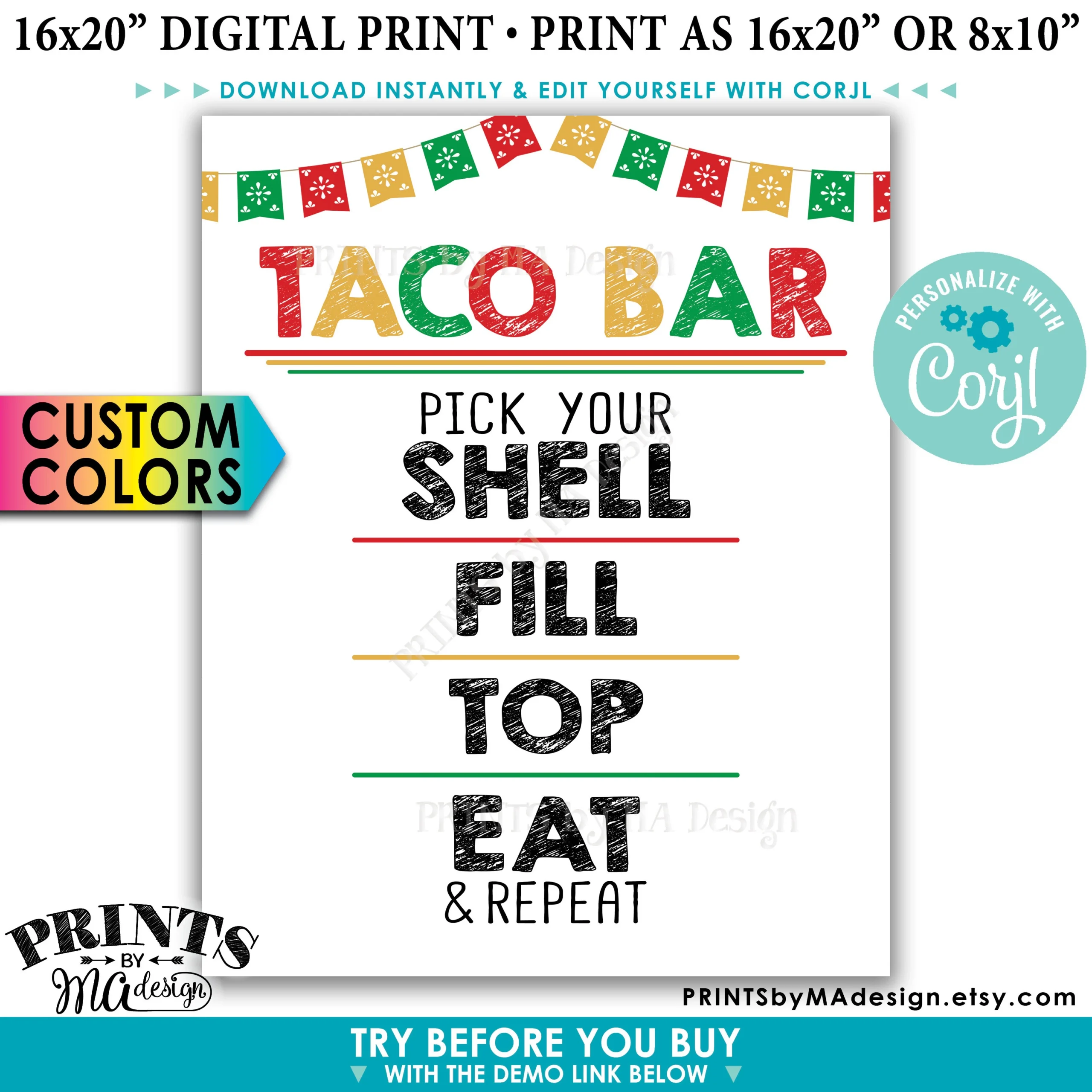 Printable Taco Bar Signs