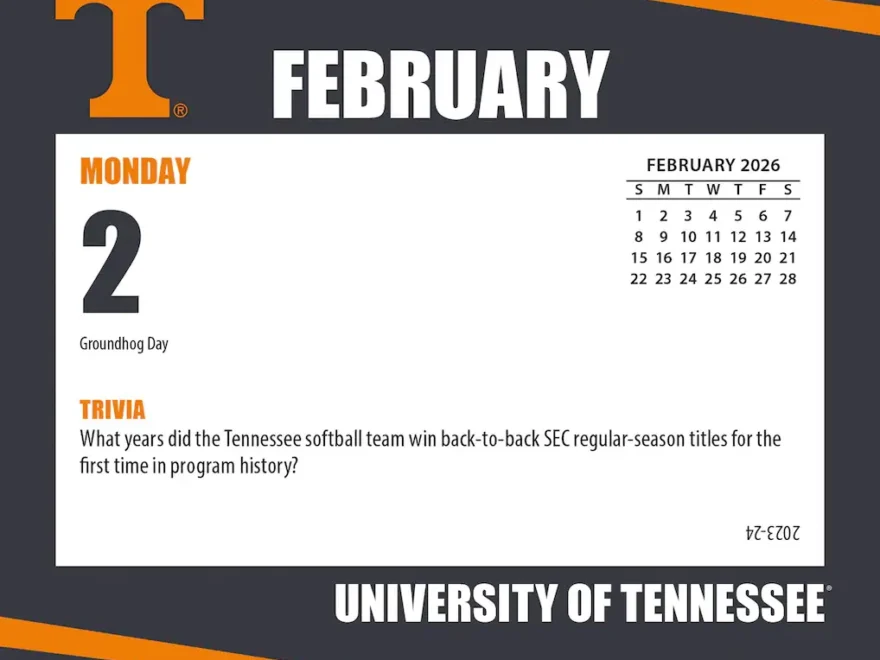 Tennessee Volunteers 2026 Box Calendar