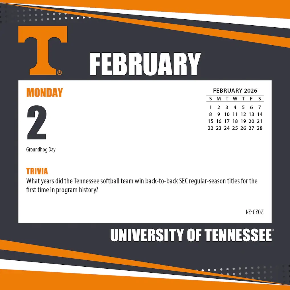 Tennessee Volunteers 2026 Box Calendar