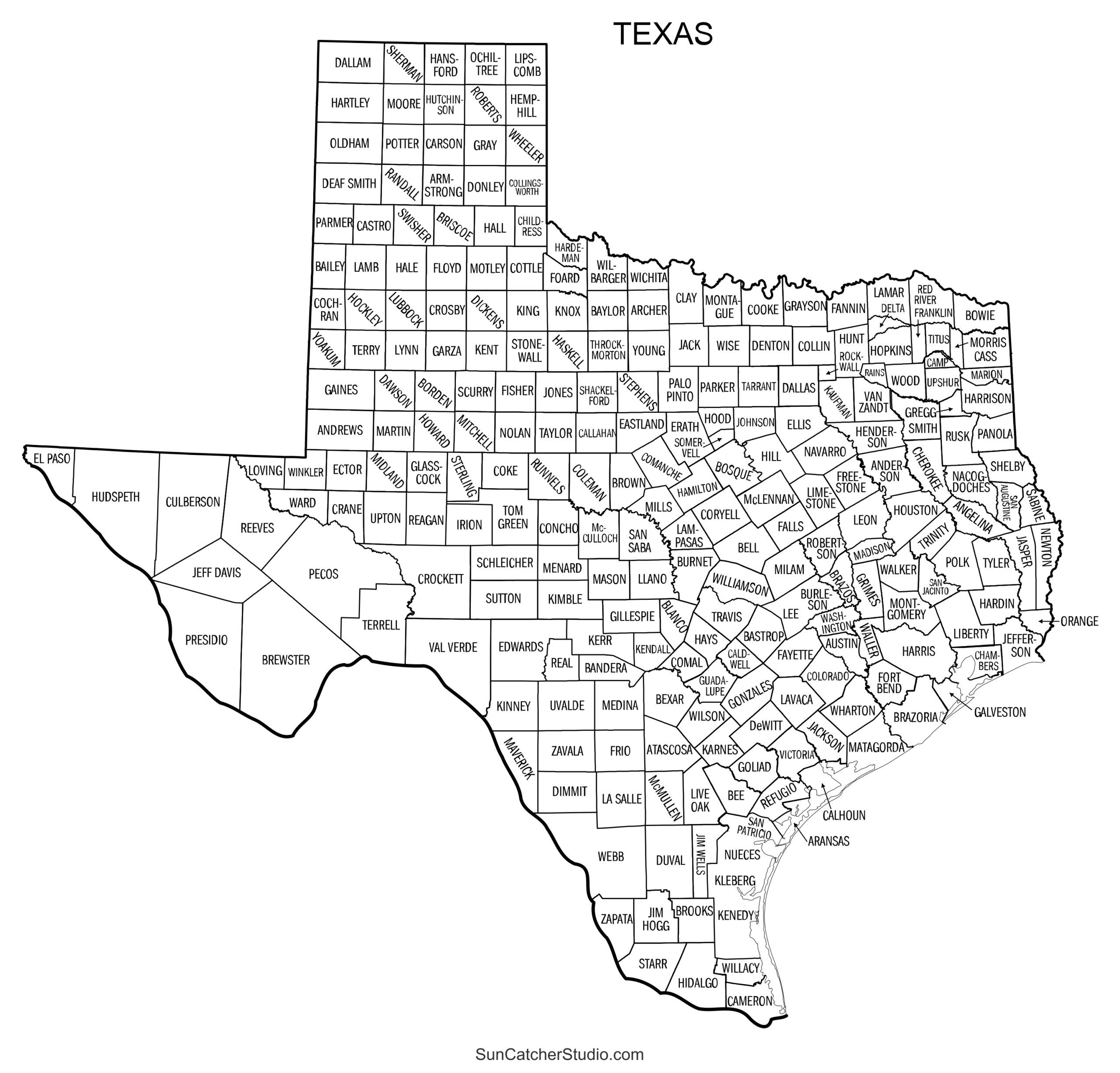 Printable List Of Counties In Texas
