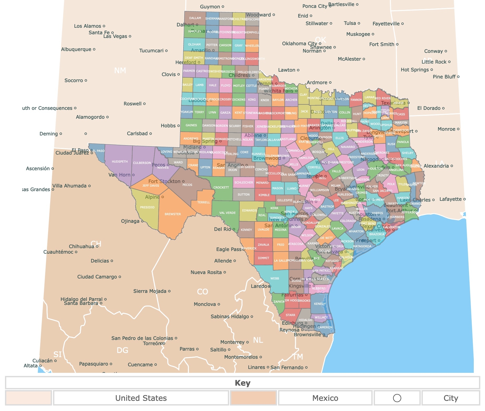 Texas County Map