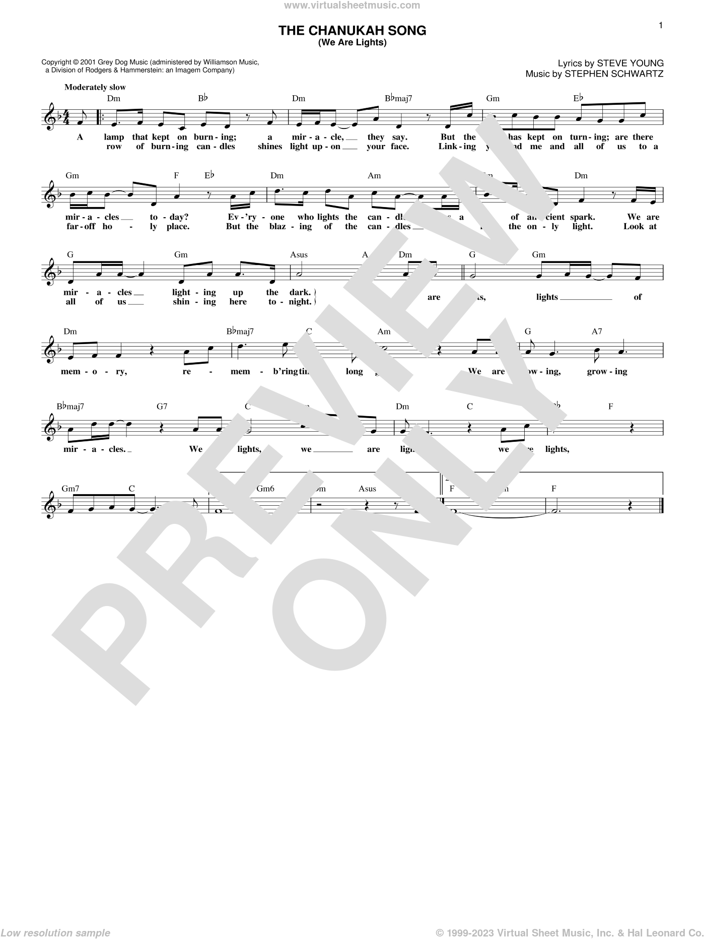 Chanukah Song Lyrics Printable Sheets