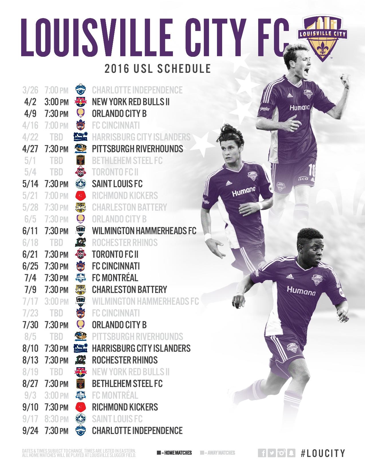 THE SCHEDULE IS HERE Louisville Coopers