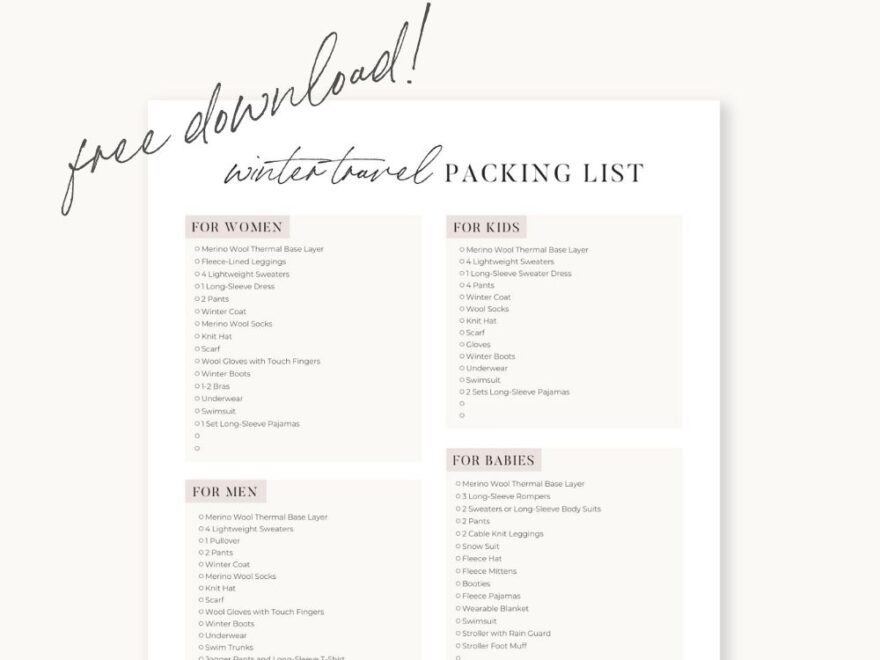 The Ultimate Packing List For Europe In Winter printable Checklist Our Next Adventure