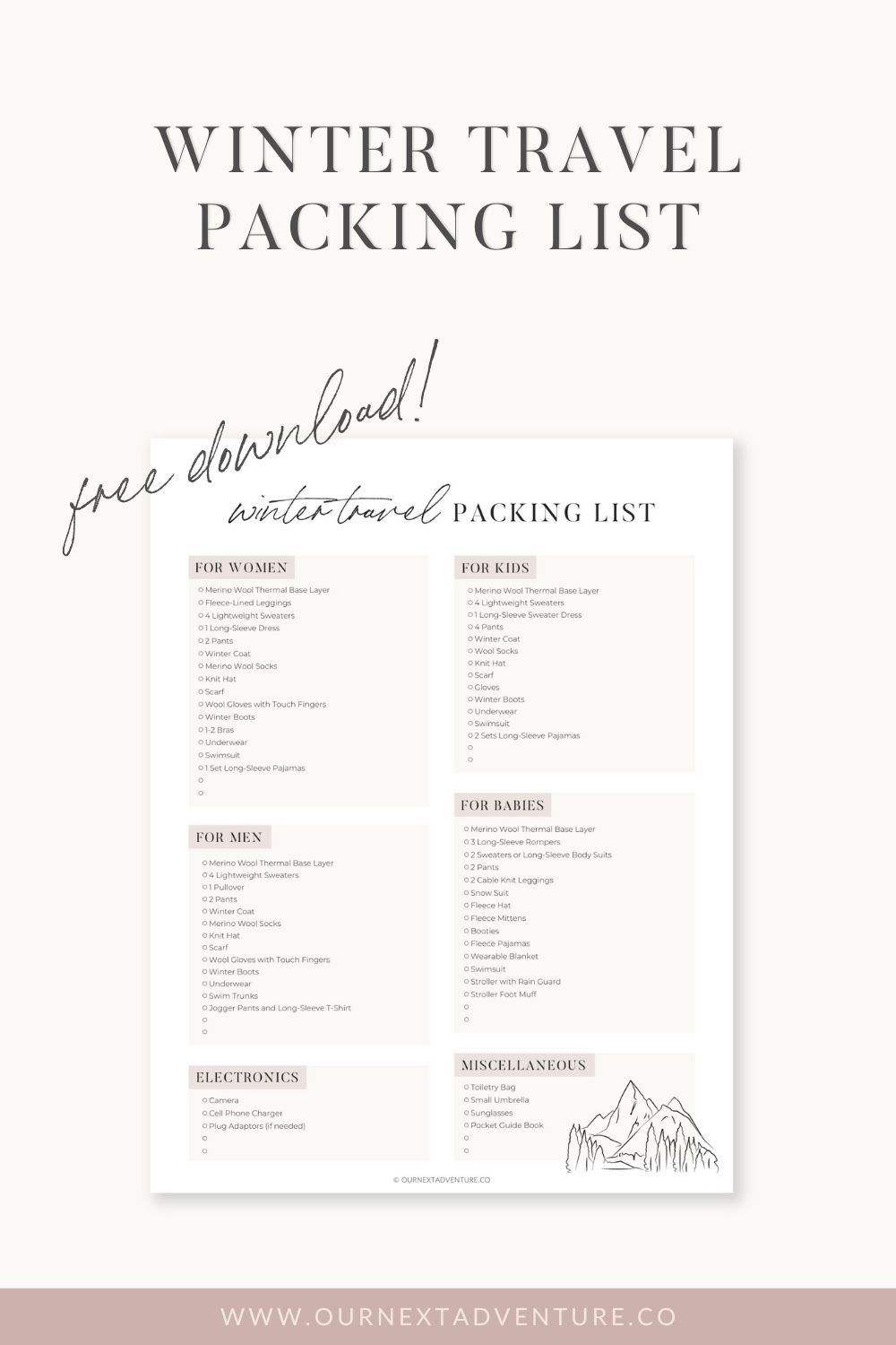The Ultimate Packing List For Europe In Winter printable Checklist Our Next Adventure