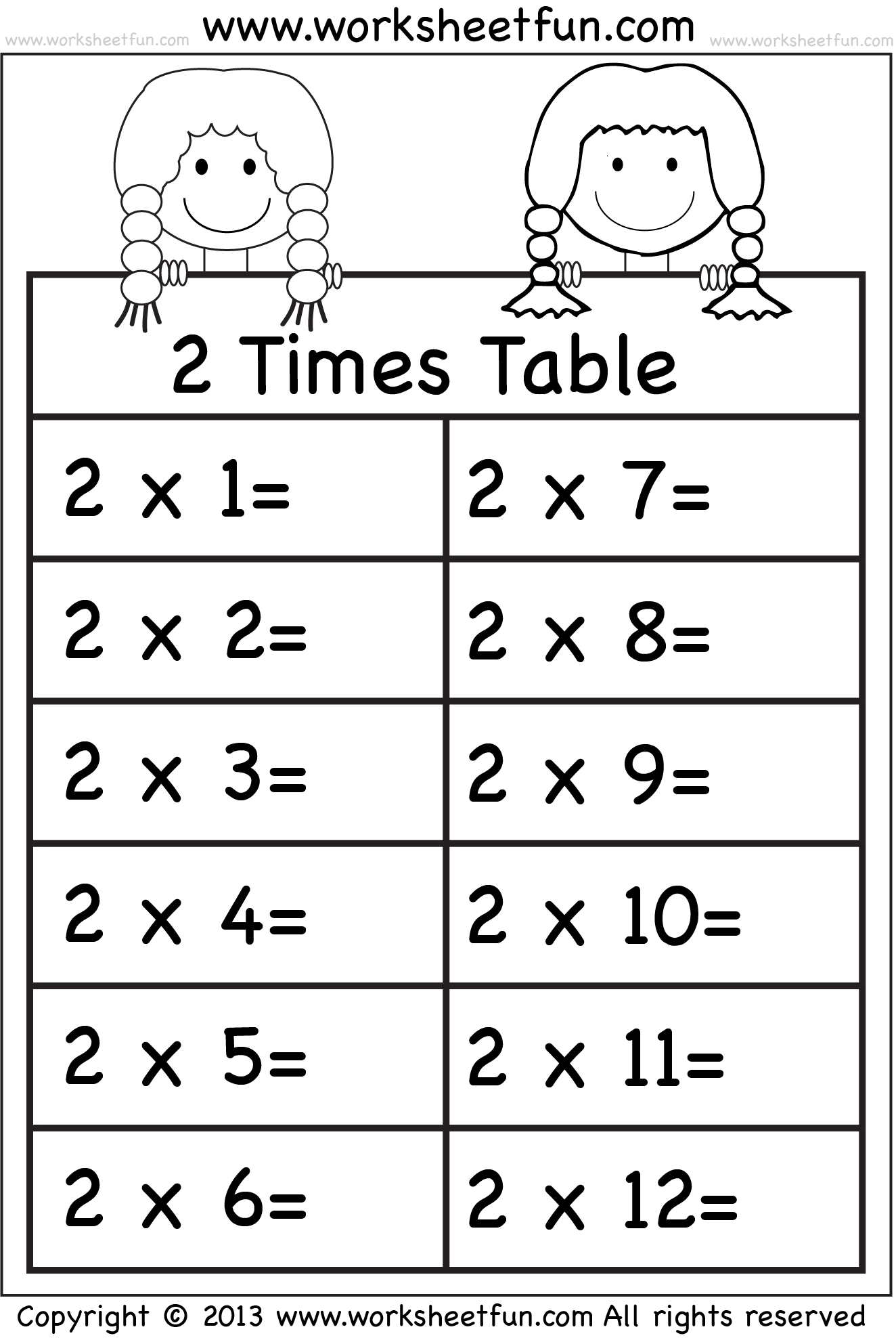 Times Tables Quiz Printable