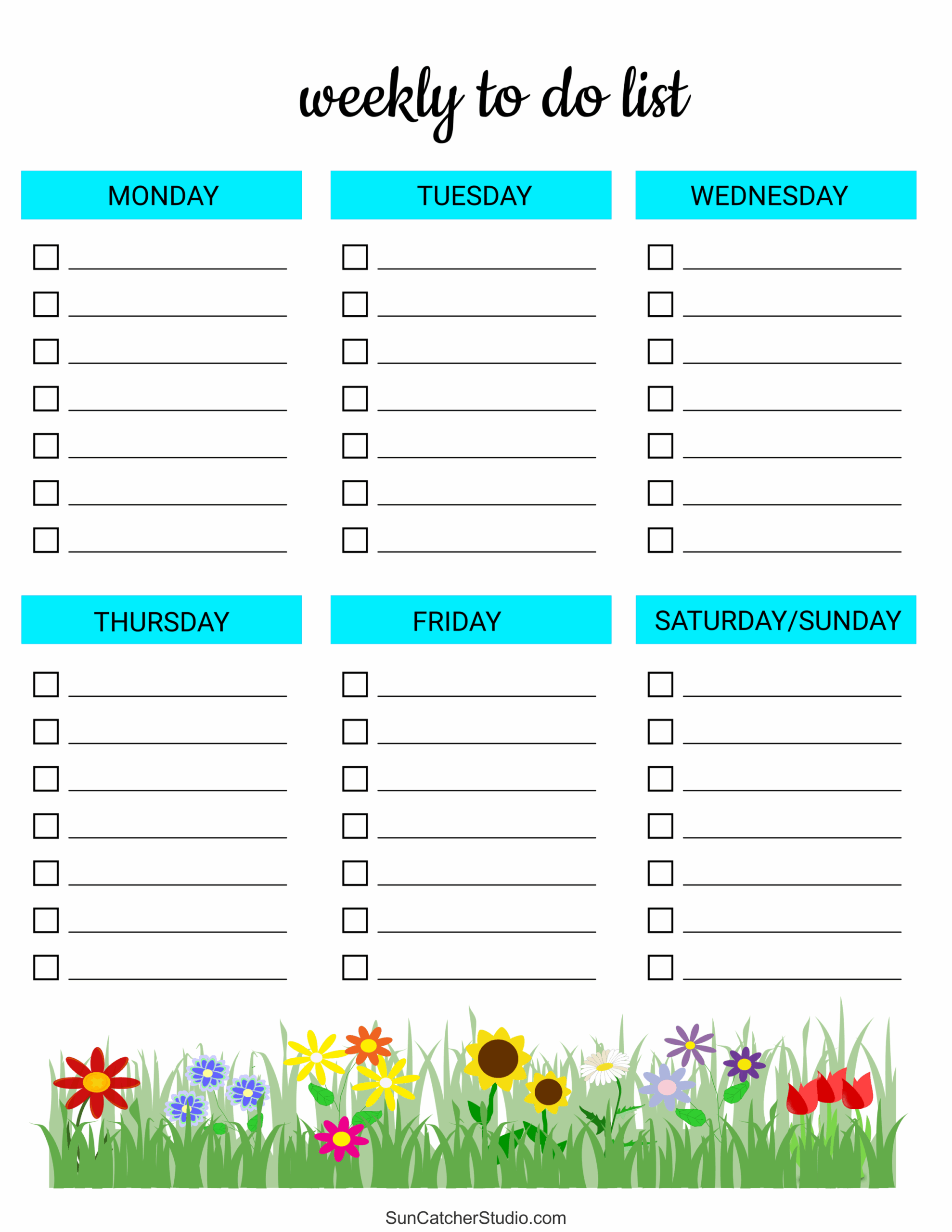 Cute Weekly To Do List Printable