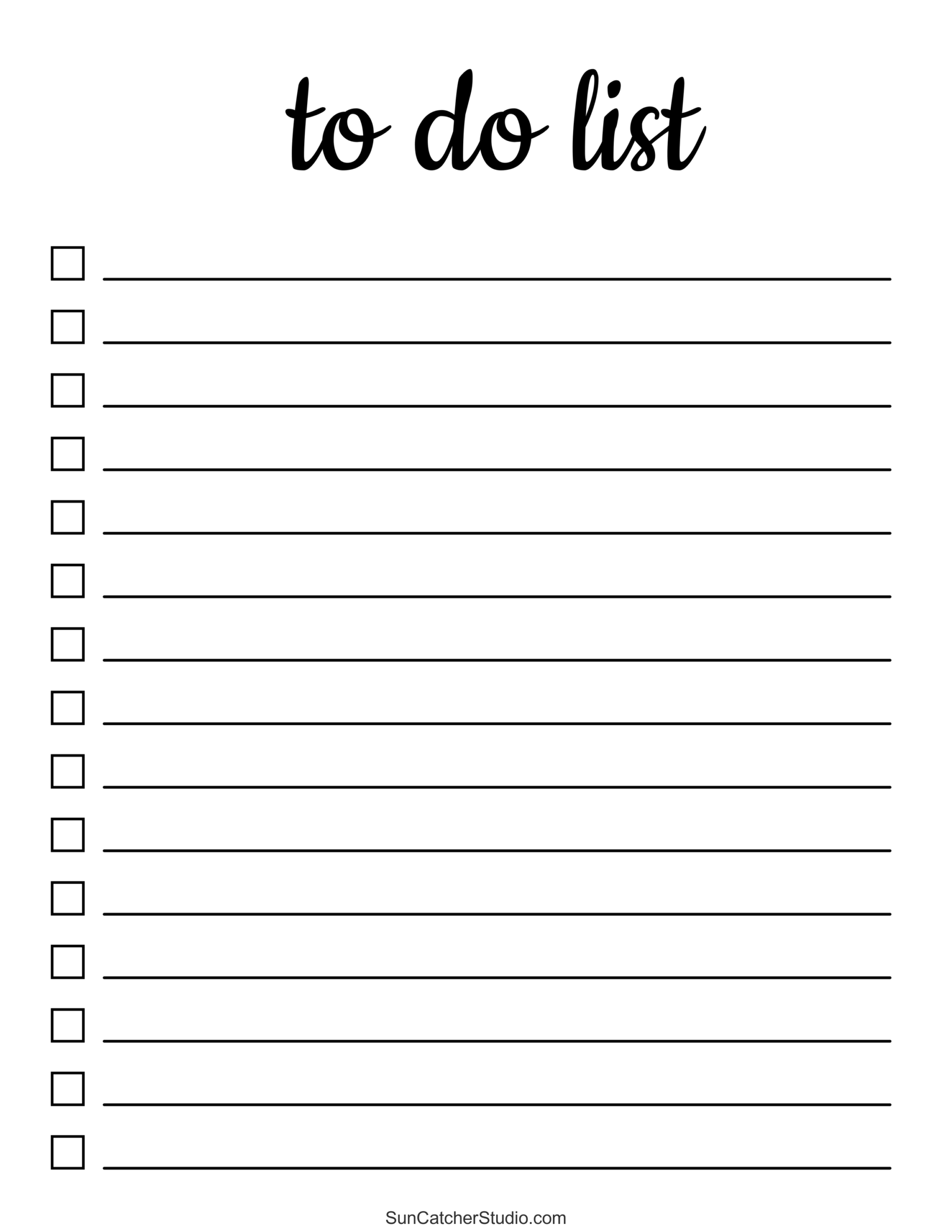 Free Blank List Printable