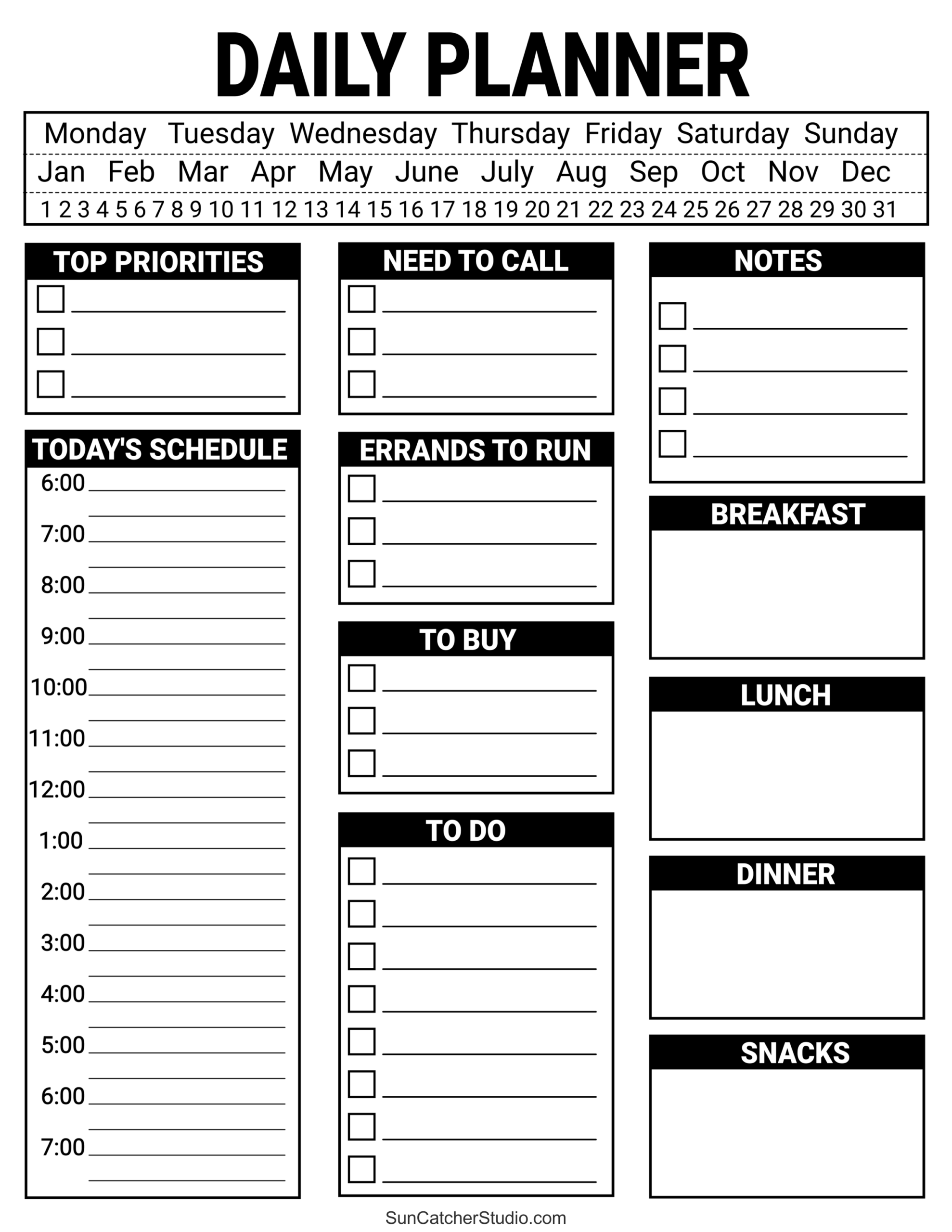 Planner To Do List Printable