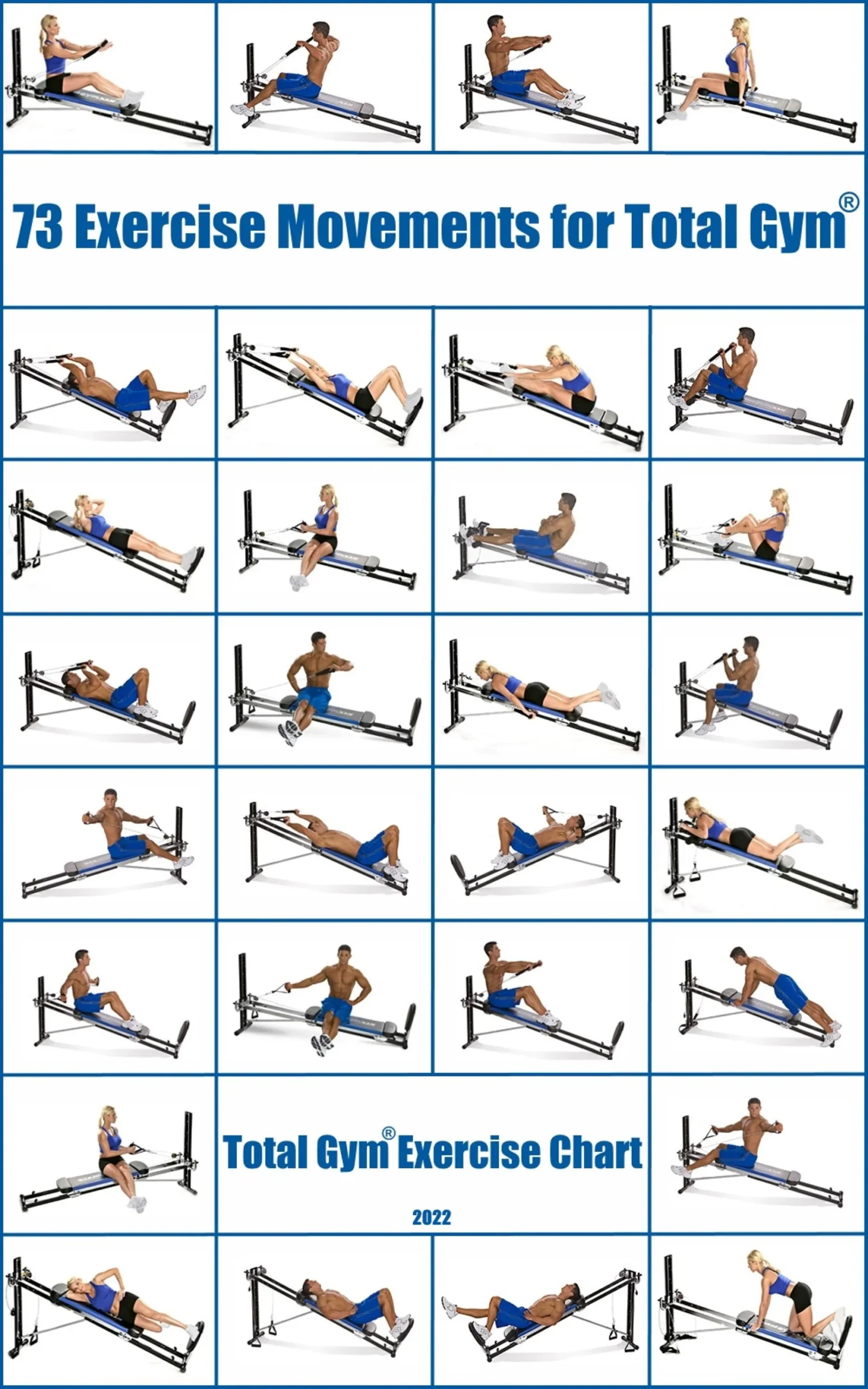 Total Gym Exercise Chart 73 Movements ebook Pdf Etsy