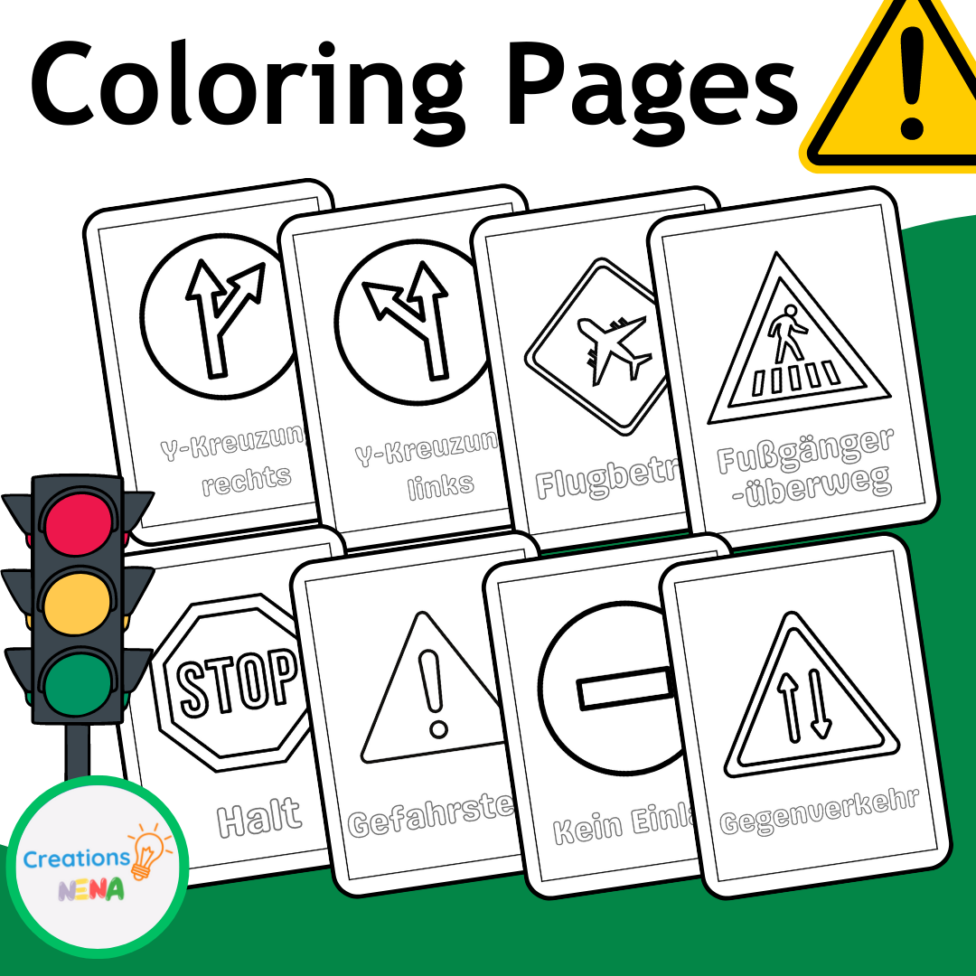 Traffic Signs Coloring Pages In German Made By Teachers