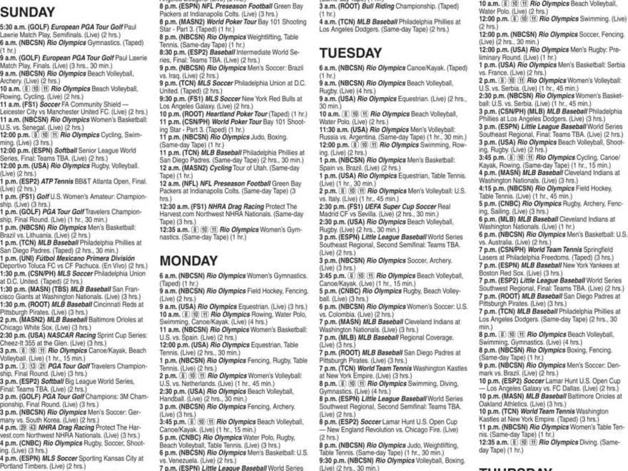 TV Sports Highlights Complete Olympic TV Schedule Olympics Lancasteronline