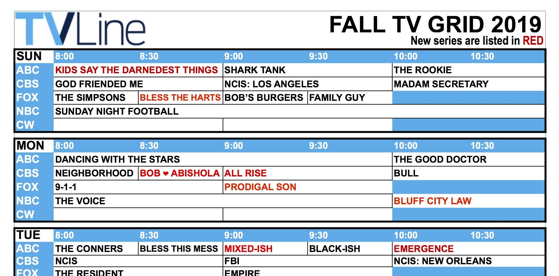 Printable Fall Tv Guide