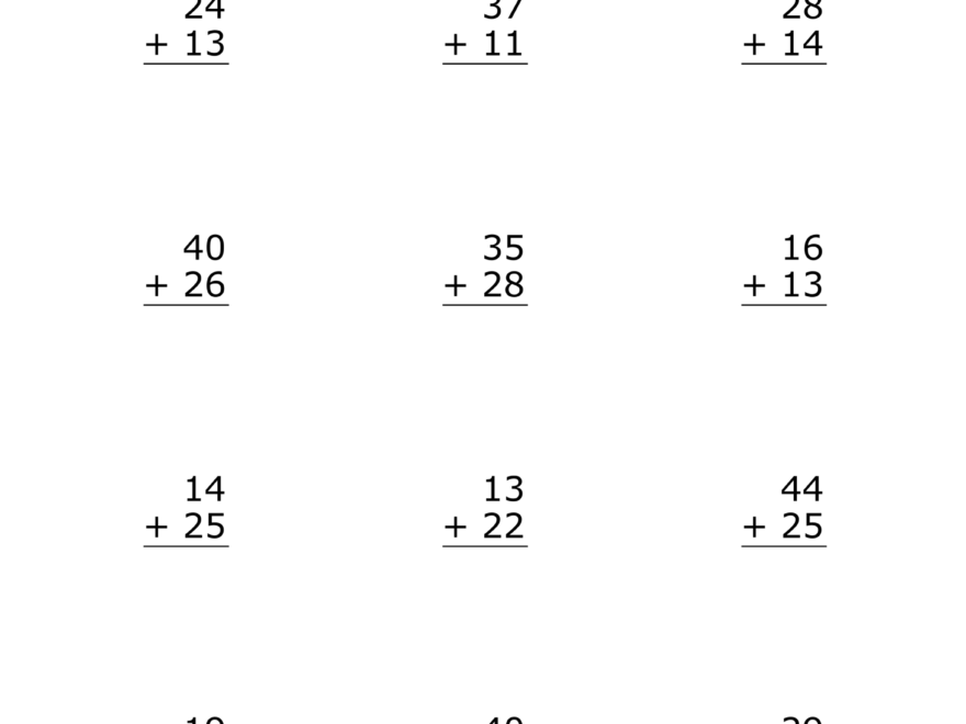 Two Digit Addition Worksheets Printable 2 Digit Problems Free Printables Monograms Design Tools Patterns DIY Projects